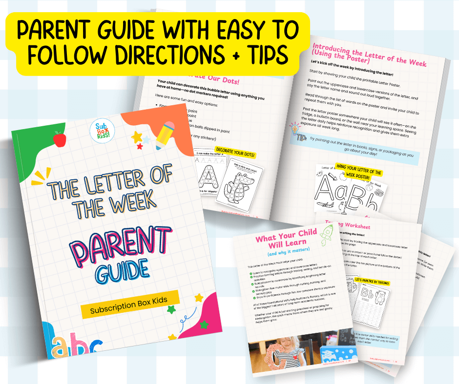 Easy to follow parent guide for Letter of the Week Pack