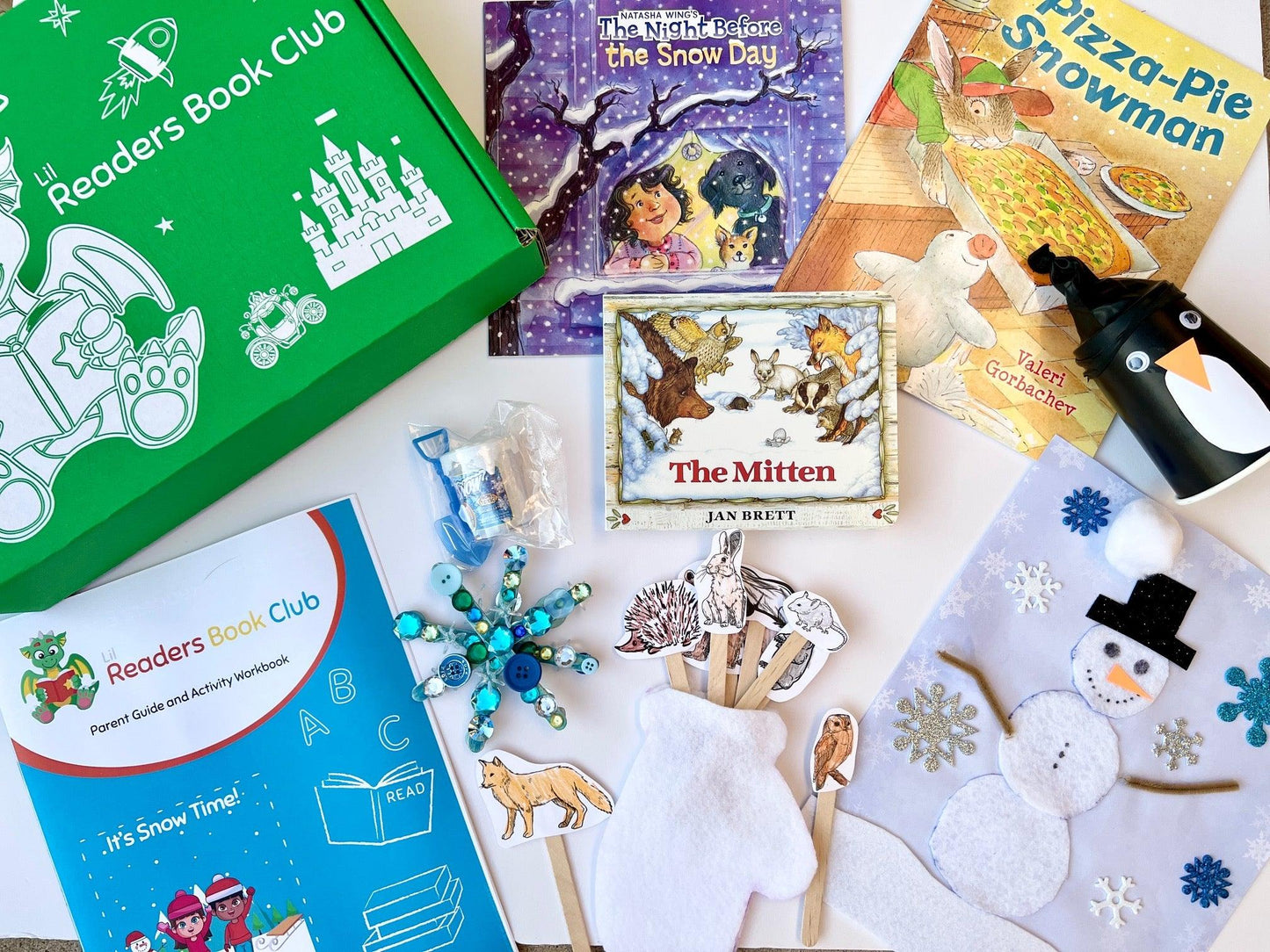Snowy Fun Box! has snow-themed books and crafts for winter reading from Lil Readers Book Club - Subscription Box Kids