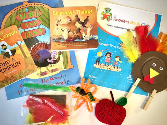 The Harvest Time Box! - Subscription Box Kids is a fall and thanksgiving based book box from Lil Readers Book Club